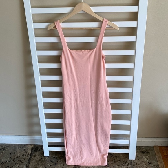 Lovers & Friends Donatella Square Neck Midi Dress In Blush Color Size Small - Picture 3 of 14
